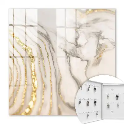 Key box for home Marble veins with yellow lines