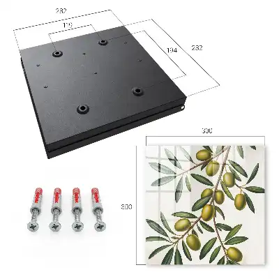Decorative key box Olives on a branch with juicy plums