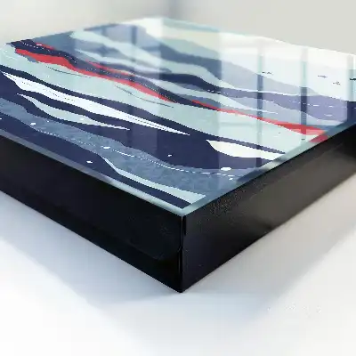 Decorative key box Blue waves of red