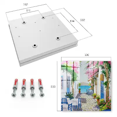 Wall mounted key cabinet Mediterranean beauty full of flowers