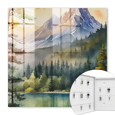 Key box for home Mountain landscape of lakes and forests