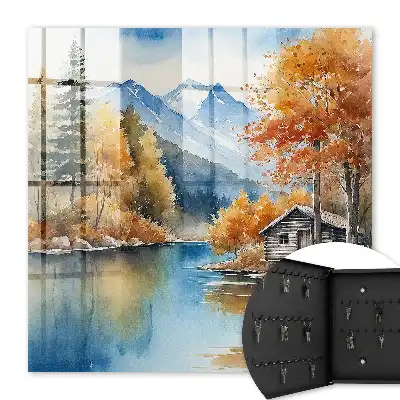 Decorative key box Mountain autumn with mountains and river