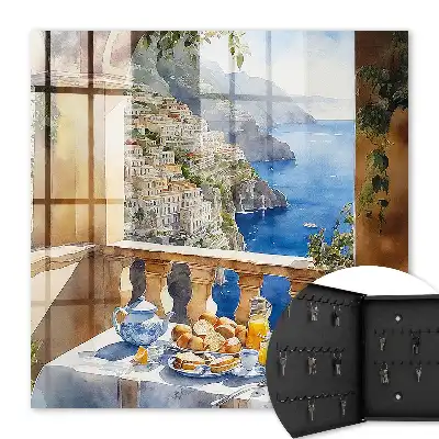 Decorative key box Breakfast on the terrace by the sea
