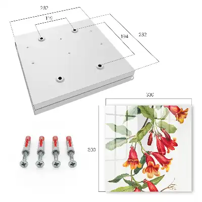 Wall mounted key box Red flowers
