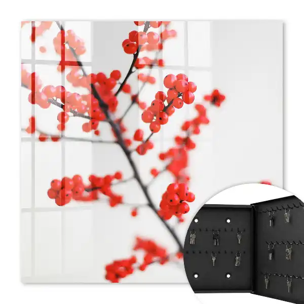 Key box for home Red berries in the light background