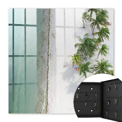 Wall mounted key cabinet Tropical blue water beach