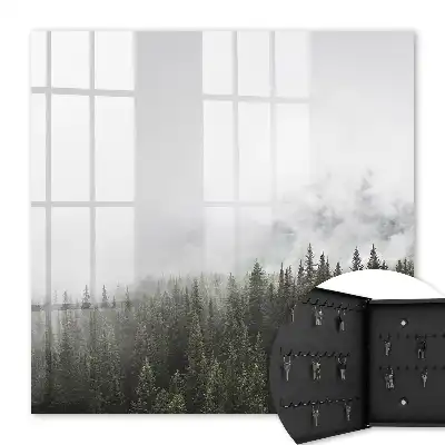 Key box for home Foggy pines highlighted with greenery