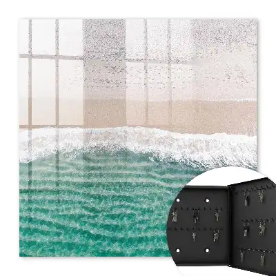 Decorative key box Summer beach with sand and waves