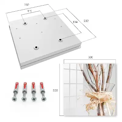 Wall mounted key cabinet Branches in a vase with beige string
