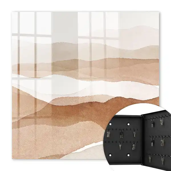 Wall mounted key box Pastel waves of warm tones