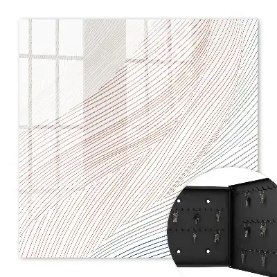 Wall mounted key cabinet Wavy lines, subtle colors