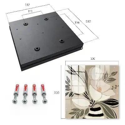 Decorative key box Floral minimalism in beige and black
