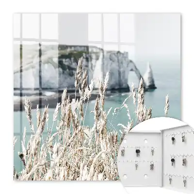 Wall mounted key cabinet Cliffs and delicate grasses
