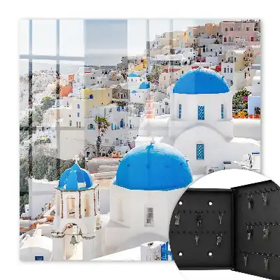 Key cabinet Greek views with blue domes