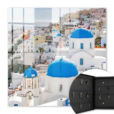 Key cabinet Greek views with blue domes