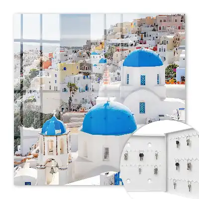 Key cabinet Greek views with blue domes