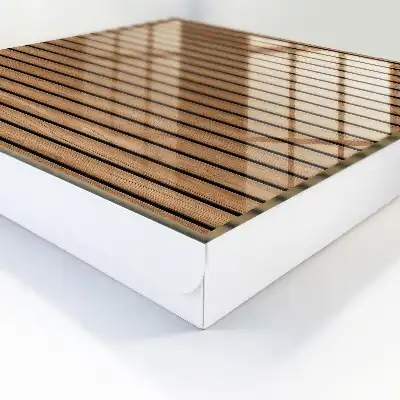 Decorative key box Wooden panels in natural tones