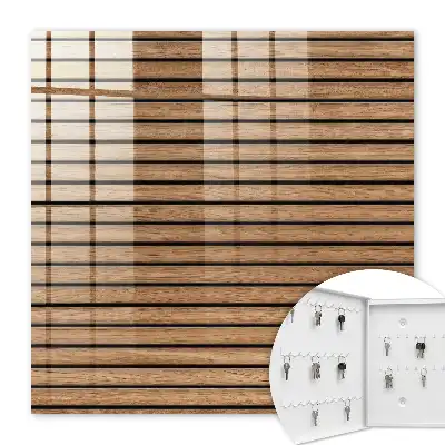 Decorative key box Wooden panels in natural tones