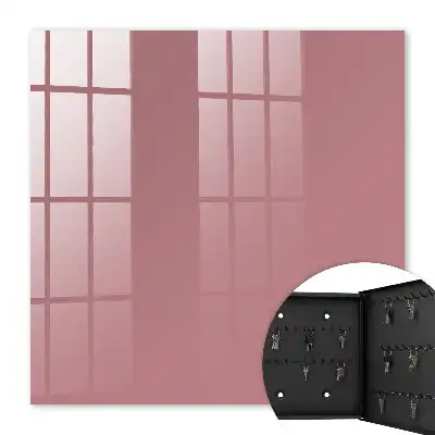 Wall mounted key cabinet Dusty pink minimalist style
