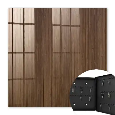 Wall mounted key cabinet Wooden boards harmonious composition