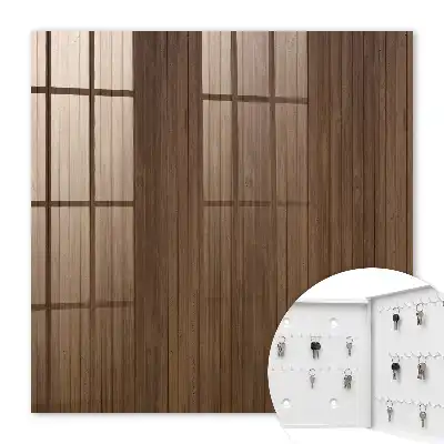 Wall mounted key cabinet Wooden boards harmonious composition