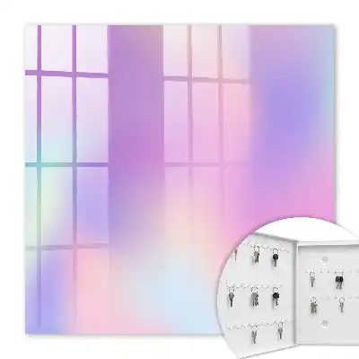 Wall mounted key cabinet Pastel wave harmony of colors