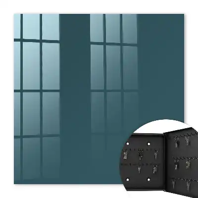 Wall mounted key box Dark turquoise harmonious forms