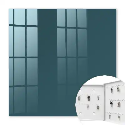 Wall mounted key box Dark turquoise harmonious forms