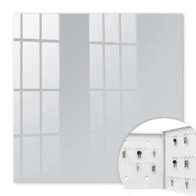 Wall mounted key cabinet Yellowed gray elegance minimalism