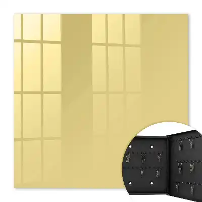 Wall mounted key cabinet Pastel yellow minimalist style
