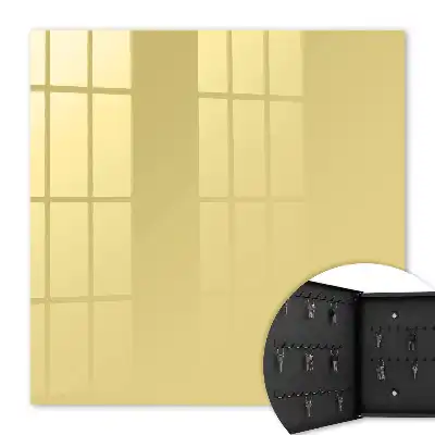 Wall mounted key cabinet Pastel yellow minimalist style