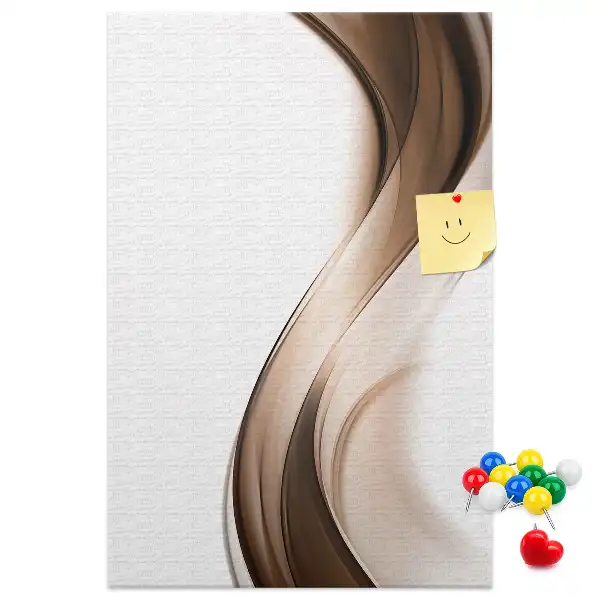 Abstract wave cork note board
