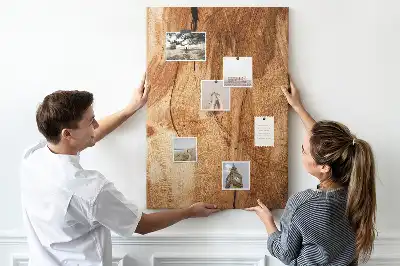 Natural wood texture cork wall memo board