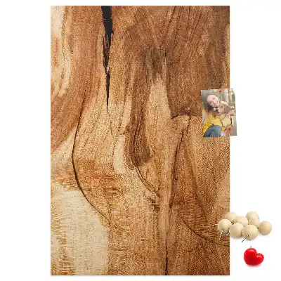 Natural wood texture cork wall memo board