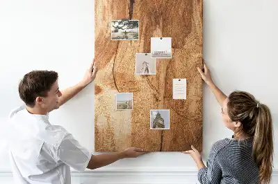 Natural wood texture cork wall memo board