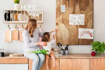 Wall cork memo board Natural wood texture
