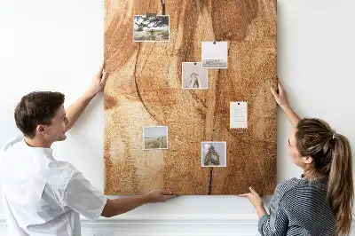 Wall cork memo board Natural wood texture