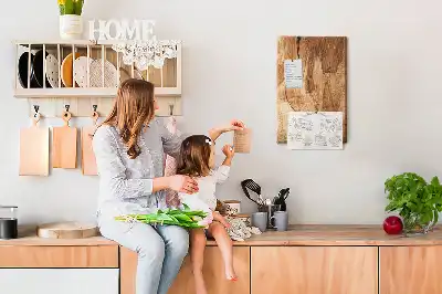Wall cork memo board Natural wood texture