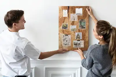 Natural wood texture cork wall memo board