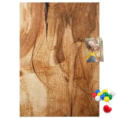 Natural wood texture cork wall memo board