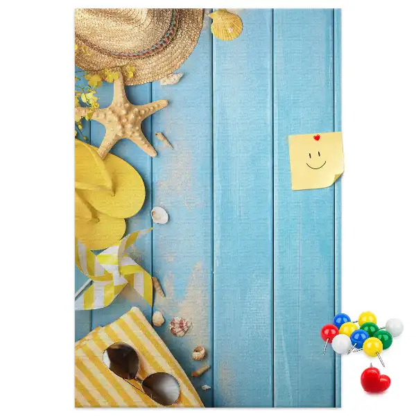 Beach elements wall cork memo board