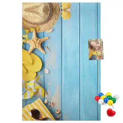 Beach elements wall cork memo board