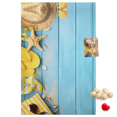 Beach elements wall cork memo board