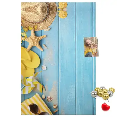Beach elements wall cork memo board