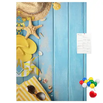 Beach elements wall cork memo board