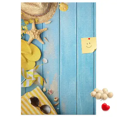 Beach elements wall cork memo board