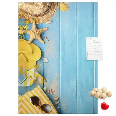 Beach elements wall cork memo board