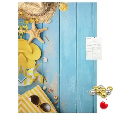 Beach elements wall cork memo board