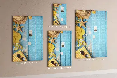 Beach elements wall cork memo board