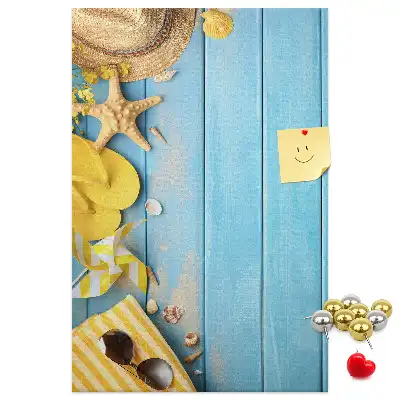 Beach elements wall cork memo board
